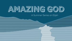 Blue and white landscape scene